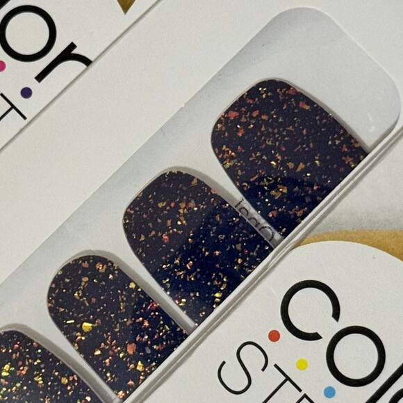 New Color Street “Deepwater Opal” Dark Navy with Iridescent Glitter Nail Strips - Picture 1 of 1